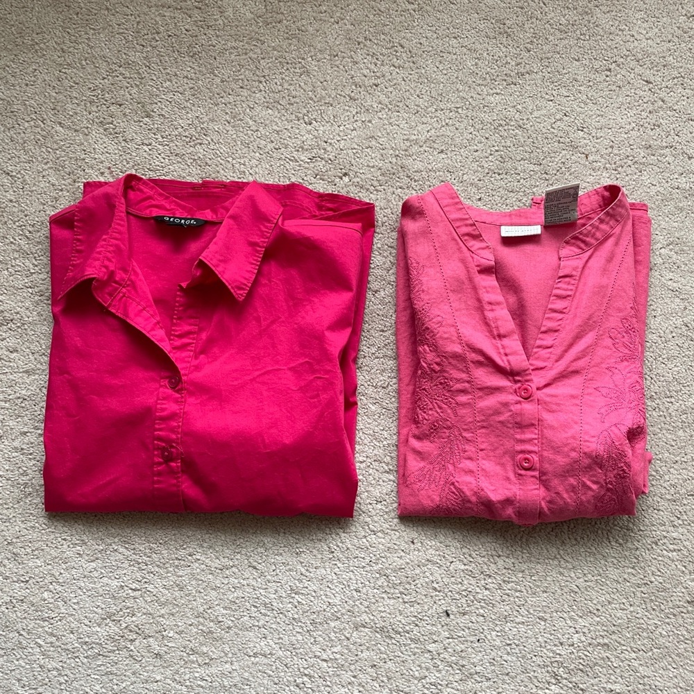 George Women's Hot Pink Button-Up Shirt